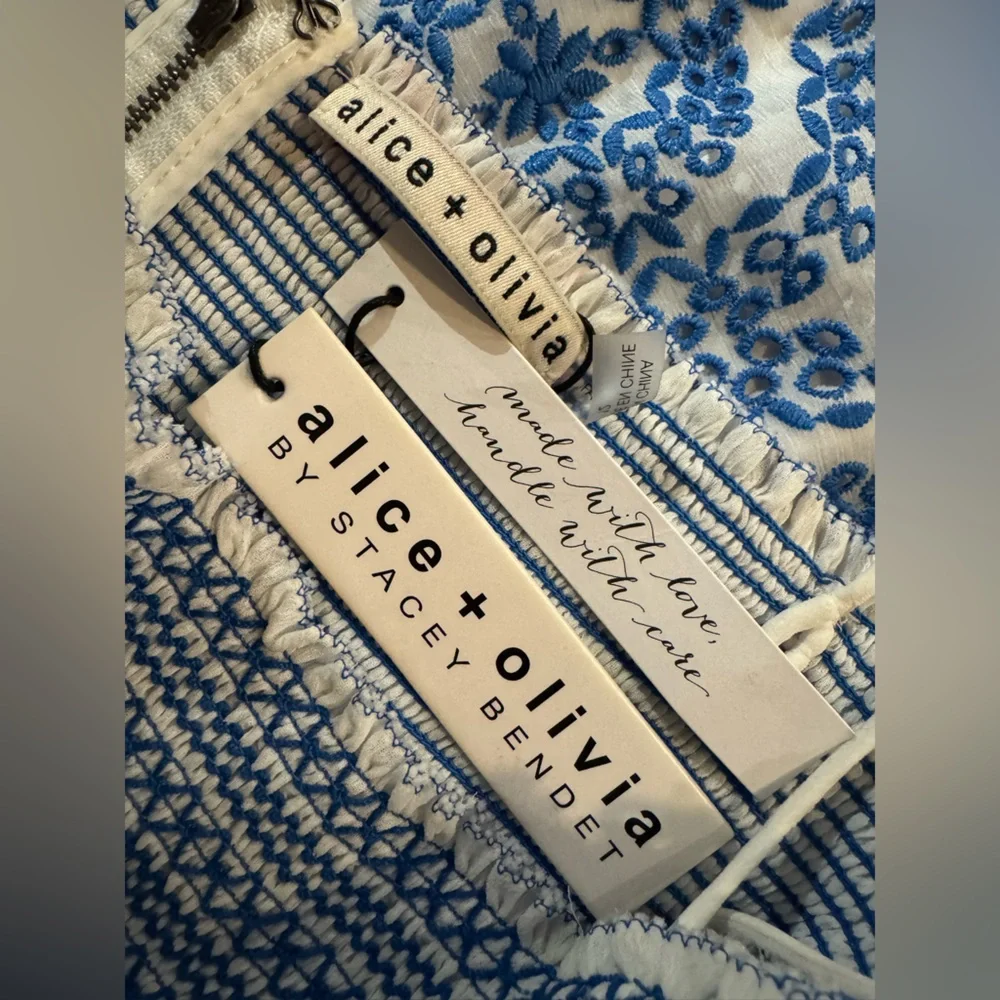Alice + Olivia Sky Blue and White Maxi Dress - Picture 8 of 8